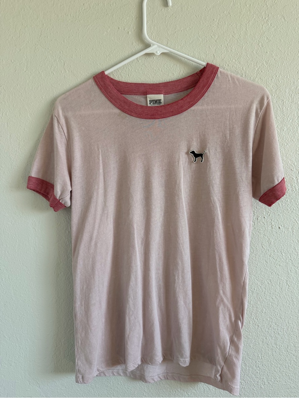 PINK Light Pink Tee with Dog Patch
